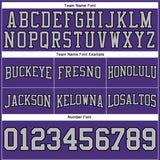 Custom Stitched Purple Gray-Black Football Pullover Sweatshirt Hoodie