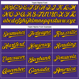 Custom Purple Black-Gold Authentic Baseball Jersey