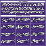 Custom Purple White-Black Authentic Baseball Jersey
