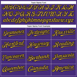 Custom Purple Black-Old Gold Authentic Baseball Jersey
