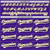 Custom Purple Old Gold-Black Authentic Throwback Baseball Jersey