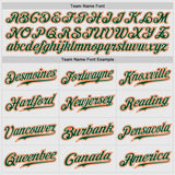 Custom White Orange Pinstripe Green-Orange Authentic Raglan Sleeves Baseball Jersey