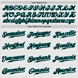 Custom White Aqua Pinstripe Black-Aqua Authentic Raglan Sleeves Baseball Jersey