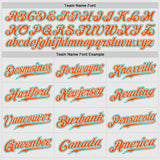 Custom White Aqua Pinstripe Aqua-Orange Authentic Raglan Sleeves Baseball Jersey