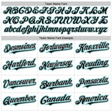 Custom White Black-Teal Authentic Raglan Sleeves Baseball Jersey