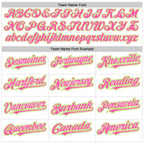 Custom White Neon Green-Pink Authentic Raglan Sleeves Baseball Jersey