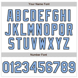 Custom White Light Blue-Black Authentic Raglan Sleeves Baseball Jersey