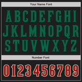 Custom Black Red-Kelly Green Authentic Raglan Sleeves Baseball Jersey