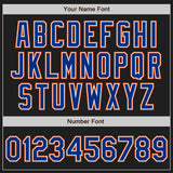 Custom Black Royal-Orange Authentic Raglan Sleeves Baseball Jersey