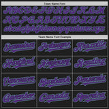 Custom Black Purple-Light Blue Authentic Raglan Sleeves Baseball Jersey