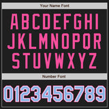Custom Black Light Blue-Pink Authentic Raglan Sleeves Baseball Jersey