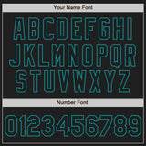 Custom Black Teal Authentic Raglan Sleeves Baseball Jersey
