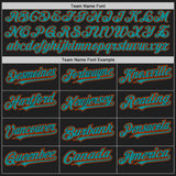 Custom Black Teal-Orange Authentic Raglan Sleeves Baseball Jersey