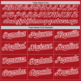 Custom Red White Authentic Raglan Sleeves Baseball Jersey