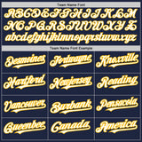 Custom Navy White-Gold Authentic Raglan Sleeves Baseball Jersey