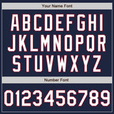 Custom Navy White-Crimson Authentic Raglan Sleeves Baseball Jersey