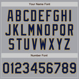 Custom Gray Navy-Old Gold Authentic Raglan Sleeves Baseball Jersey