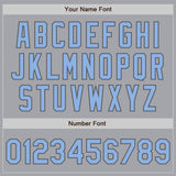 Custom Gray Light Blue-Steel Gray Authentic Raglan Sleeves Baseball Jersey