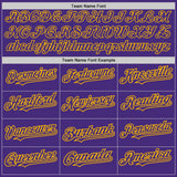 Custom Purple Gold Authentic Raglan Sleeves Baseball Jersey