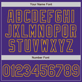 Custom Purple Gold Authentic Raglan Sleeves Baseball Jersey