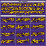 Custom Purple Black-Gold Authentic Raglan Sleeves Baseball Jersey
