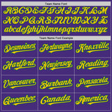 Custom Purple Yellow-Kelly Green Authentic Raglan Sleeves Baseball Jersey