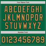 Custom Kelly Green Old Gold-Black Authentic Raglan Sleeves Baseball Jersey