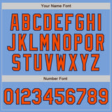Custom Light Blue Orange-Navy Authentic Raglan Sleeves Baseball Jersey