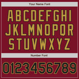 Custom Crimson Black-Old Gold Authentic Raglan Sleeves Baseball Jersey