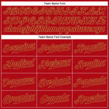 Custom Red Red-Old Gold Authentic Baseball Jersey