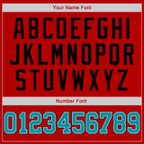 Custom Red Teal-Black Authentic Baseball Jersey