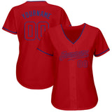 Custom Red Red-Royal Authentic Baseball Jersey