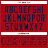 Custom Red Red-Navy Authentic Baseball Jersey