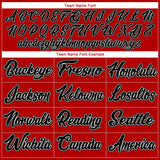 Custom Red Black Pinstripe Black-White Authentic Baseball Jersey