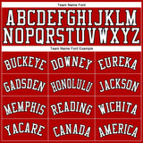 Custom Red White Pinstripe Black-White Authentic Baseball Jersey