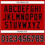 Custom Red White Pinstripe Black-White Authentic Baseball Jersey