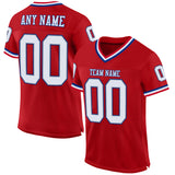 Custom Red White-Royal Mesh Authentic Throwback Football Jersey