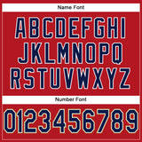 Custom Red Navy-Old Gold Mesh Authentic Football Jersey