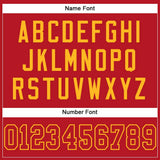 Custom Red Red-Gold Mesh Authentic Football Jersey