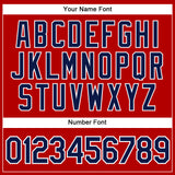 Custom Red Navy-White Authentic Sleeveless Baseball Jersey