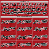 Custom Red Black Pinstripe Black-White Authentic Baseball Jersey