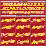 Custom Red Gold-White Authentic Baseball Jersey