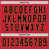 Custom Red Black-Old Gold Hockey Jersey