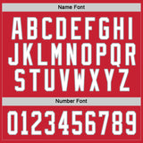 Custom Red White-Gray Hockey Jersey