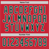 Custom Red Green-White Hockey Jersey