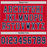 Custom Red Navy-White Mesh Authentic Football Jersey