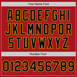 Custom Red Black-Gold Authentic Baseball Jersey
