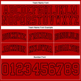 Custom Red Red-Black Authentic Throwback Basketball Shorts