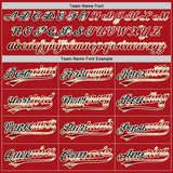 Custom Red Vintage USA Flag-Cream Authentic Baseball Jersey