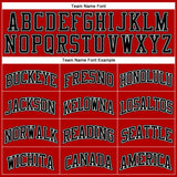 Custom Red Black Pinstripe Black-White Authentic Basketball Jersey